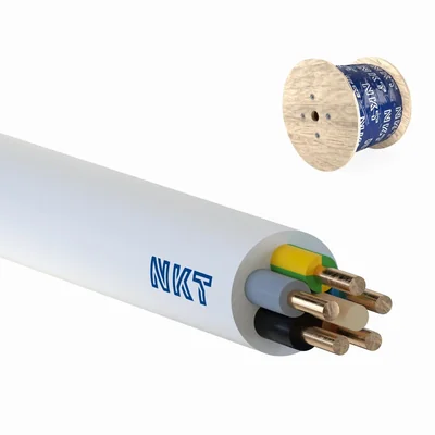 YDYżo 450/750 5x2.5 white Power cable, installation, multi-core with PVC insulation