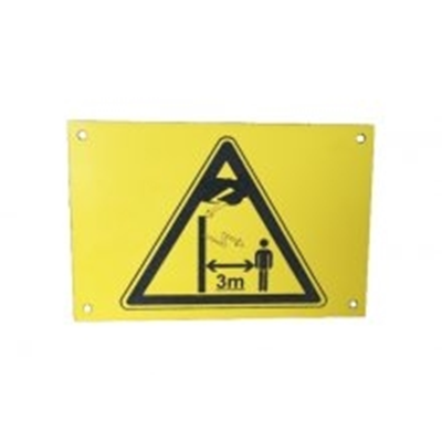 Yellow-black warning plate