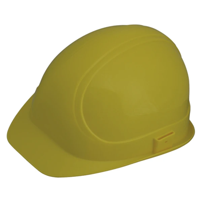 Yellow protective helmet for electricians