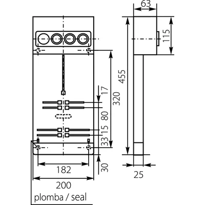 Zählerplatine TL-1F/3F-3X25A