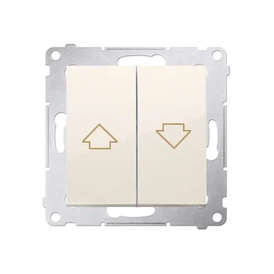 Žaluziové tlačítko pro ovládání rolet z více míst (modul) 10A 250V šroubové svorky krémové