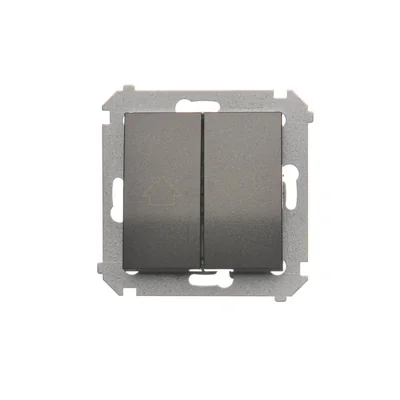 Žaluziové tlačítko pro ovládání rolety z více míst (modul) 10A 250V šroubové svorky antracit (metalický)