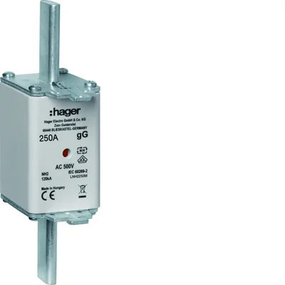 Запобіжник ножовий NH2C gG з центральним індикатором 250A 500V