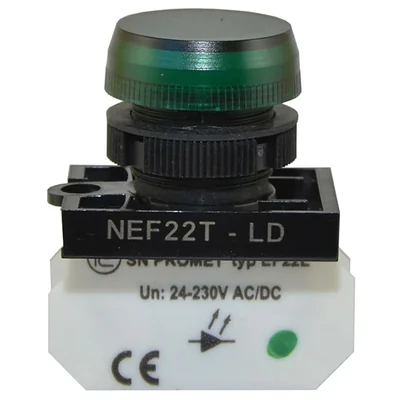 Žárovka PROMET NEF22 zelená, 24V-230V