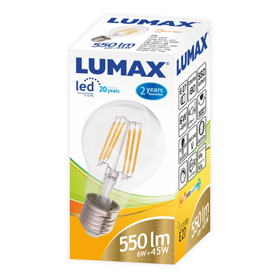 Żarówka LED 6W E27 550lm WW