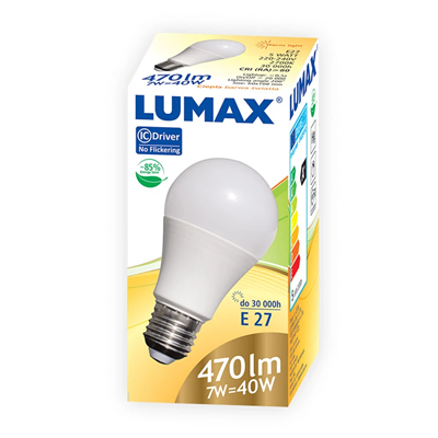 Żarówka LED 7W E27 3000K 470lm SMD