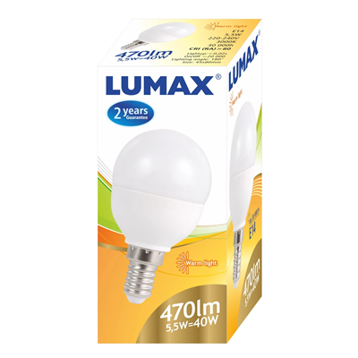 Żarówka LED bańka 5,5W E14 470lm WW