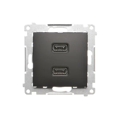 Зарядний пристрій Simon 54 WMDZ-C2USBx-049, 2 x USB (модуль), 2,1 A, 5 В постійного струму, 230 В; чорний