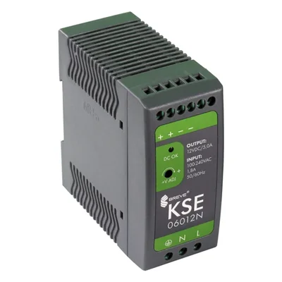 Zasilacz impulsowy stabilizowany KSE 06024P 60W 230VAC 24V DC 2,5A z zabezpieczeniem i regulacją napięcia IP20 TH-35