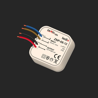 Zasilacz LED dopuszkowy 12V DC 8W