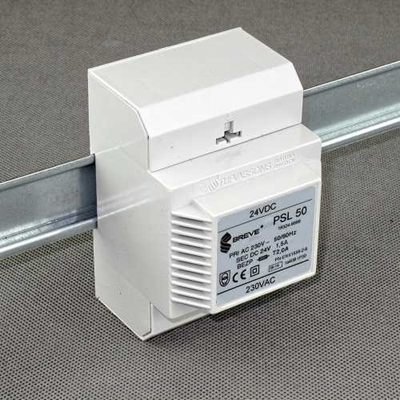 Zasilacz transformatorowy prądu stałego PSL 50 230/24VDC IP30 na szynę DIN TH-35 z zabezpieczeniem bez filtra