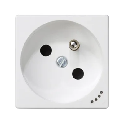 Zásuvka K45 s uzemněním 16A, 230V, s indikátorem napájení, čistě bílá