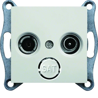 Zásuvka lumina Terminal RTV, bílá
