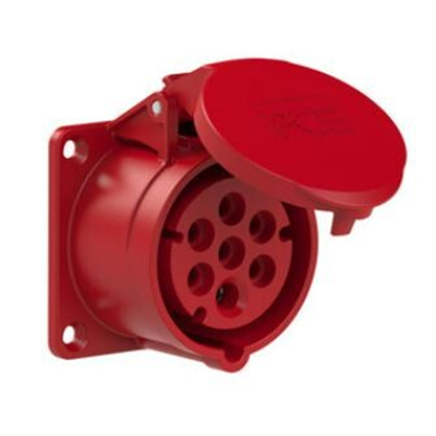 Zásuvka přímá 16A 5P+Z+N 400V 50/60Hz 6h IP44/54, příruba 70X70, rozteč šroubů 56X56