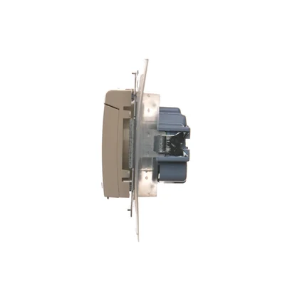 Zásuvka pro verzi IP44 s žaluziemi a rámovým těsněním (modul) 16A 250V krémová