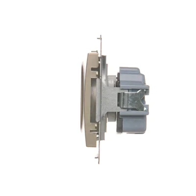 Zásuvka s uzemněním a žaluziemi (modul) 16A 230V zlatá (kovová)