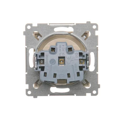 Zásuvka s uzemněním a žaluziemi (modul) 16A 250V krémová