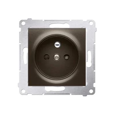 Zásuvka s uzemněním a žaluziemi (modul) 230V, rychlospojky, matný bronz, metalíza