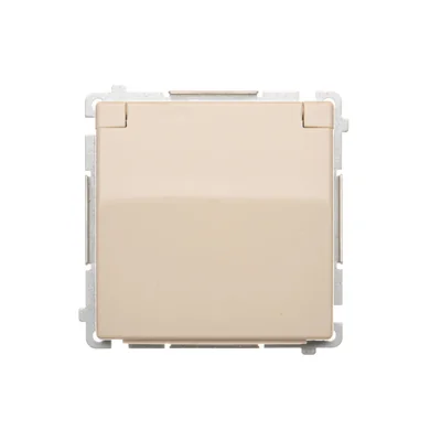 Zásuvka Simon Basic WMBW-50111x-9011 Schuko pro provedení IP44 s krytkami (modul) 16A, 250V~, šroubovací svorky; béžová