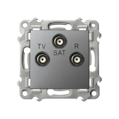 Zásuvka SZAFIR Terminal RTV-SAT - matně šedá