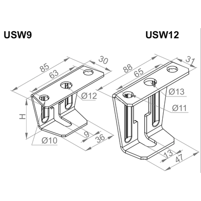 Затискач стельовий USW9