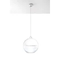 Závěsná lampa Gino, bílá a průhledná