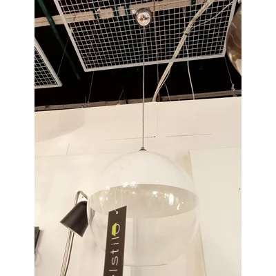 Závěsná lampa Gino, bílá a průhledná