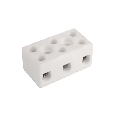 Závitová spojka, porcelánová (s otvory pro přišroubování), 6 mm2, 3 dráhy, 15 ks.