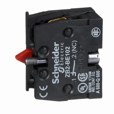 ZB2 contact block, spring return, 1 NC, slow action, front mounting