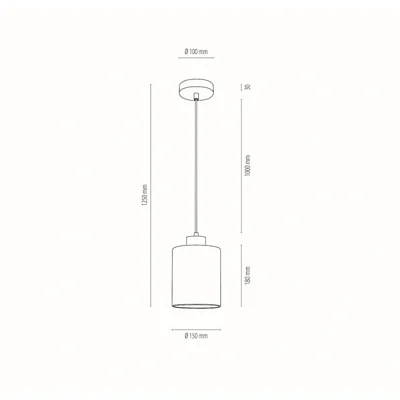 ZEFIR Lámpara colgante 15cm 60W E27, roble aceitado
