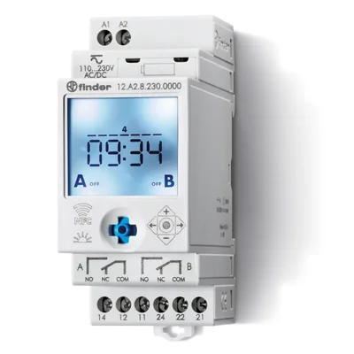 Zegar tygodniowy ASTRO NFC 2P 16A IP20 230V AC/DC