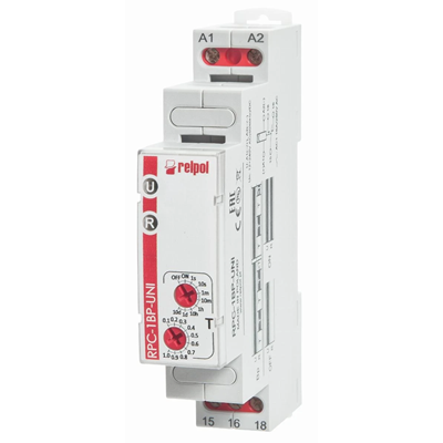 Zeitrelais 12-240V AC/DC 1P AgSnO2 16A / 250V AC