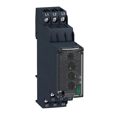 Zelio Control Przekaźnik kontroli 3 fazowy 304 576VAC styk 2C/O 8A