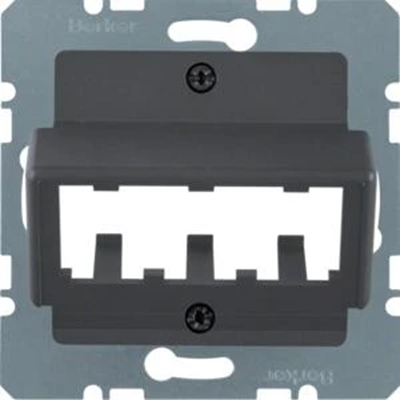 Zentralplatte für 3 MINI-COM-Module Anthrazit B.1/B.3/B.7 Glas