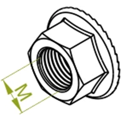 Zinc plated serrated flange nut with 10mm thread