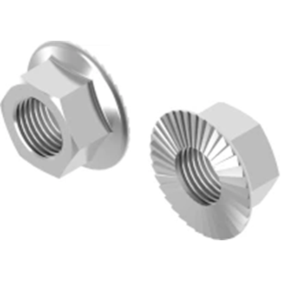 Zinc plated serrated flange nut with 10mm thread