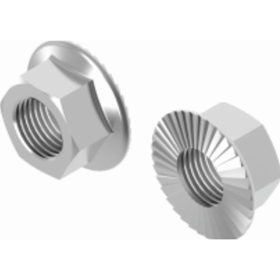 Zinc plated serrated flange nut with 10mm thread