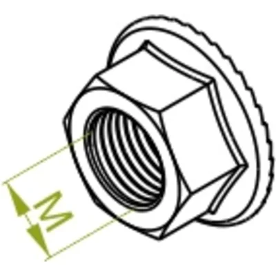 Zinc plated serrated flange nut with 12mm thread