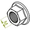 Zinc plated serrated flange nut with 12mm thread