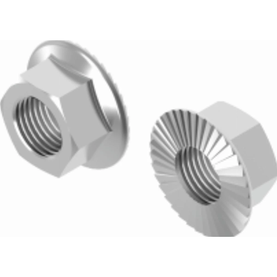 Zinc plated serrated flange nut with 12mm thread