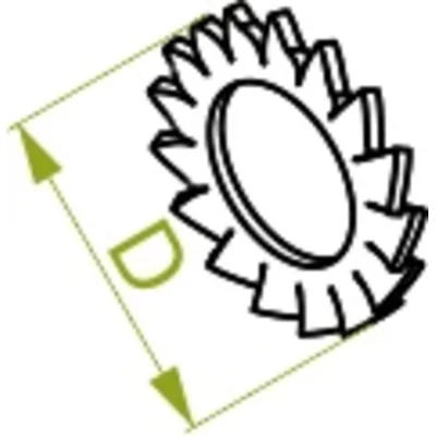 Zinc plated serrated washer, diameter 18mm, thread M10