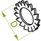 Zinc plated serrated washer, diameter 18mm, thread M10