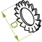 Zinc plated serrated washer, diameter 18mm, thread M10
