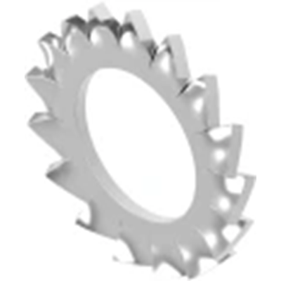 Zinc plated serrated washer, diameter 18mm, thread M10