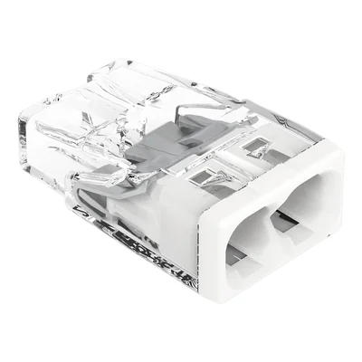 Złączka do puszek instalacyjnych 2x2,5mm² przeźroczysto-biała