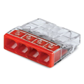 Złączka do puszek instalacyjnych 4x2,5mm² przeźroczysto-czerwona