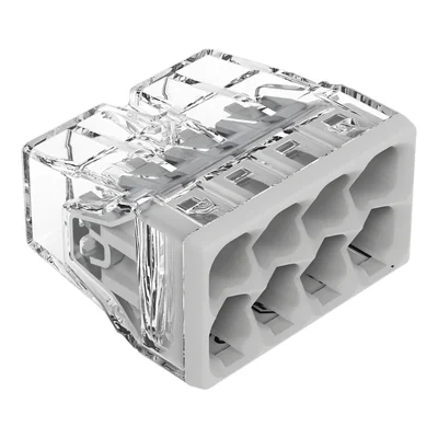 Złączka do puszek instalacyjnych 8x2,5mm² przeźroczysto-jasnoszara