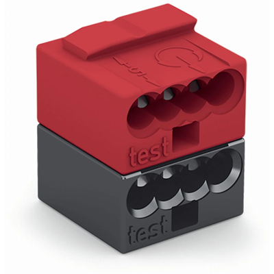 Złączka do terminali sieciowych 4x0,6-0,8mm² ciemnoszara/czerwona 50szt.