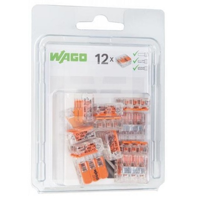 Złączka instalacyjna COMPACT 3-przewodowa 4mm2 z dźwignią do wszystkich rodzajów przewodów 12szt