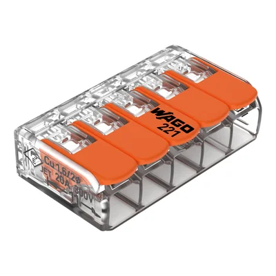 Złączka instalacyjna COMPACT 5-przewodowa 4mm2 z dźwignią do wszystkich rodzajów przewodów 25szt